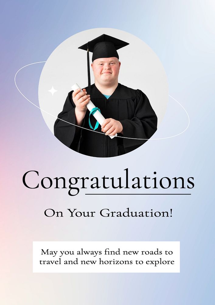 Congratulations graduation  poster template, editable text and design