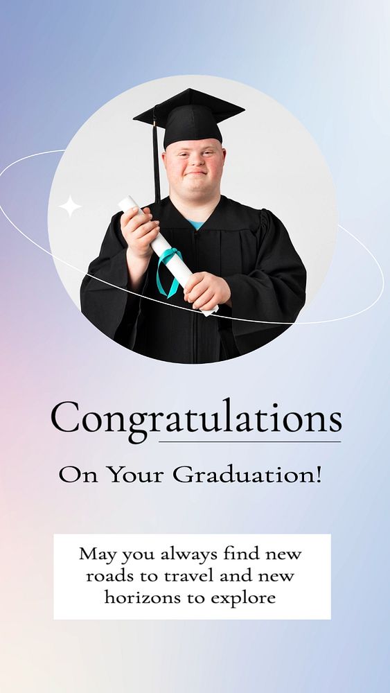 Congratulations graduation  Instagram story template, editable text