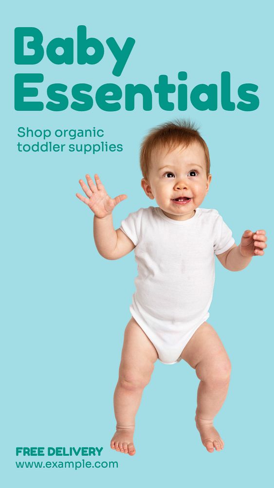 Baby essentials Instagram story template, editable text