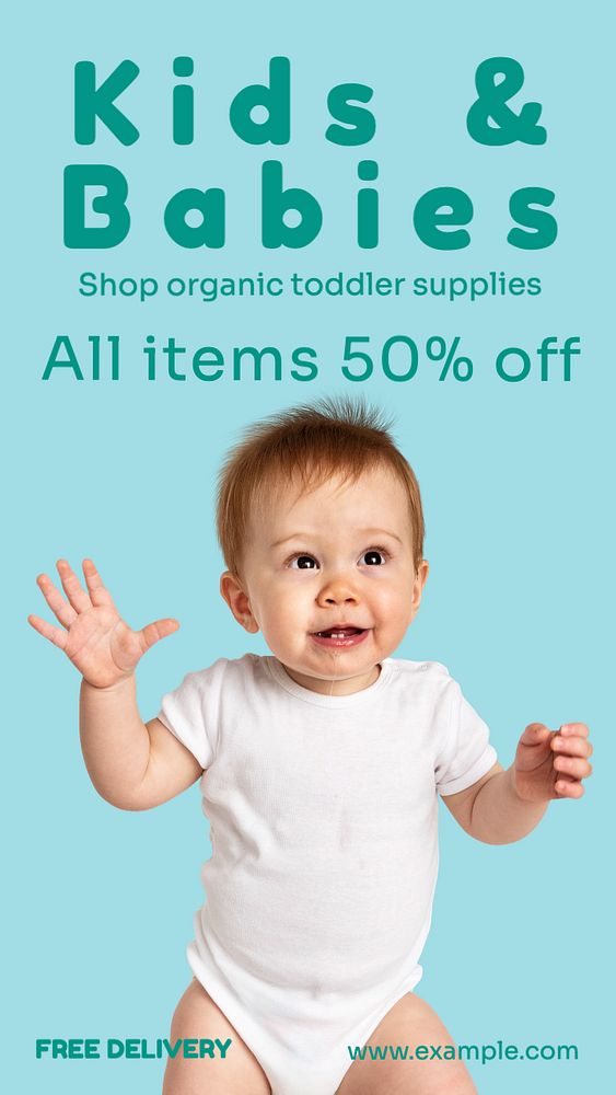 Baby essentials Instagram story template, editable text