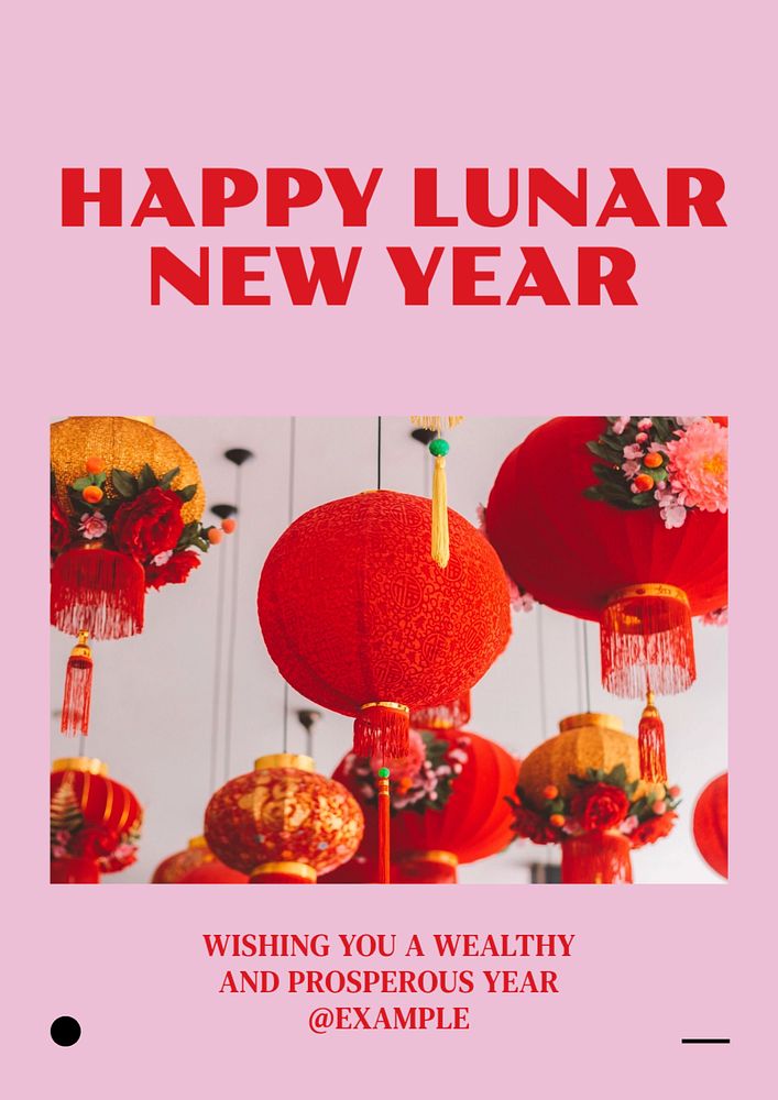 Lunar new year  poster template, editable text and design