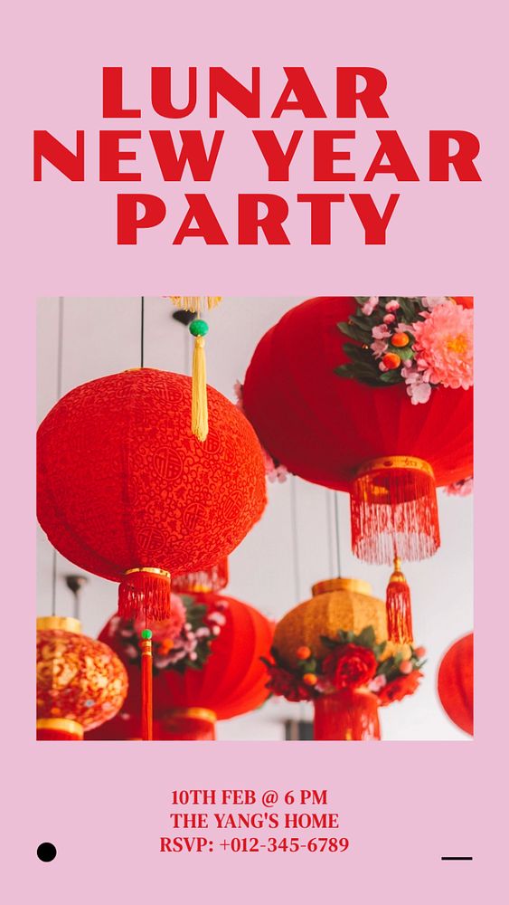 Lunar new year  Instagram story template, editable text