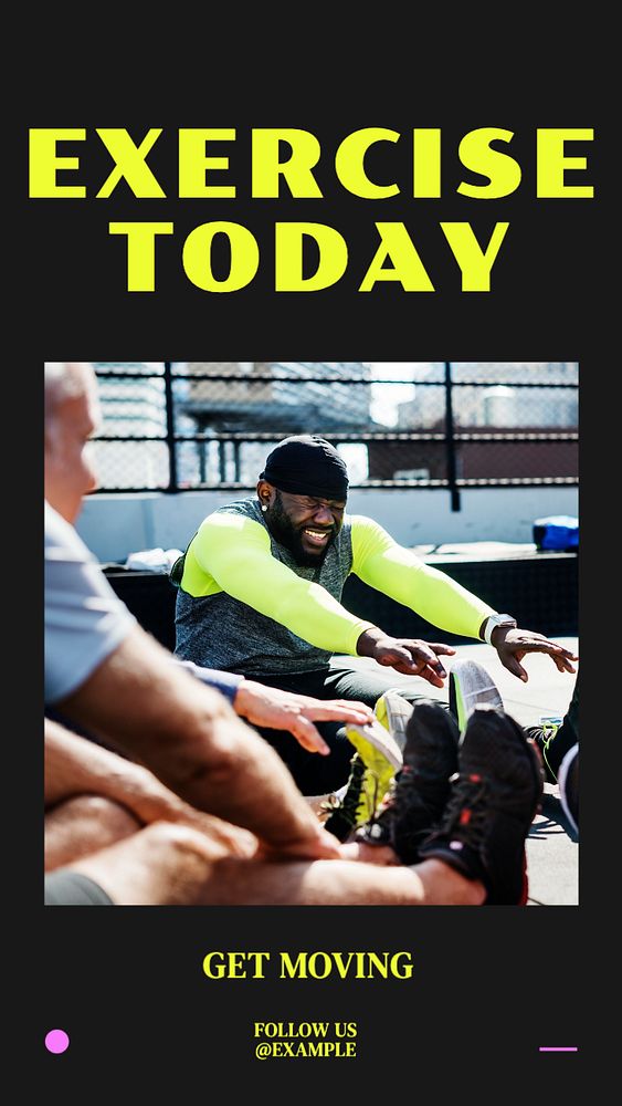 Exercise today  Instagram story template, editable text