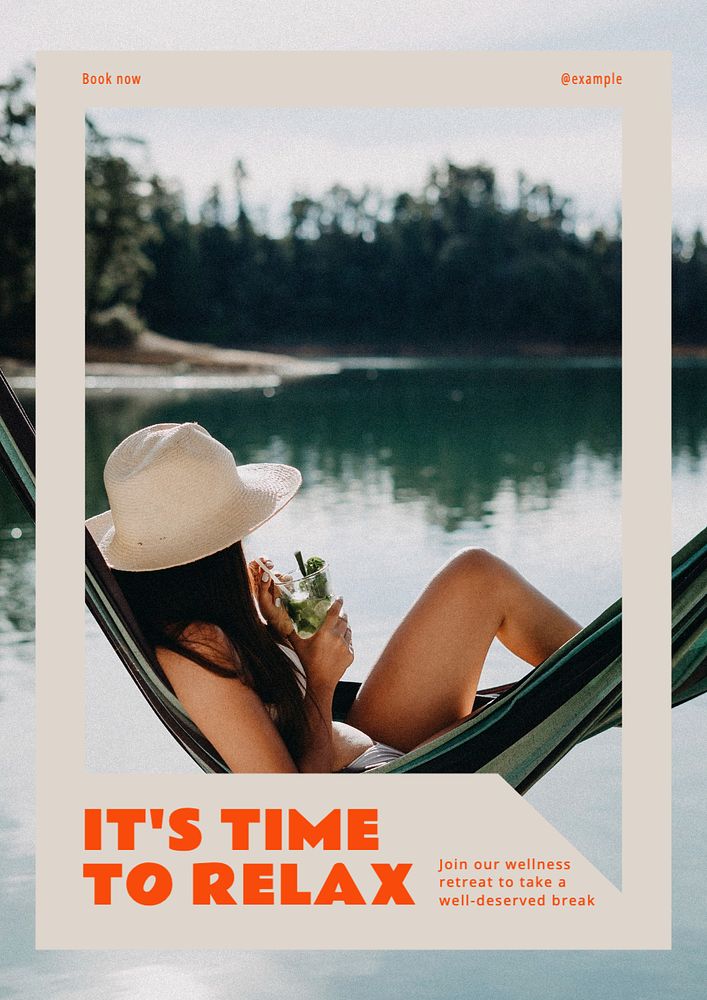 It's time to relax  poster template, editable text and design