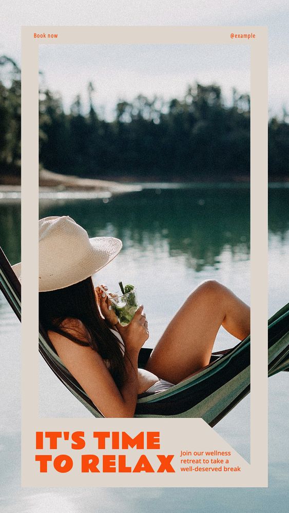 It's time to relax  Instagram story template, editable text