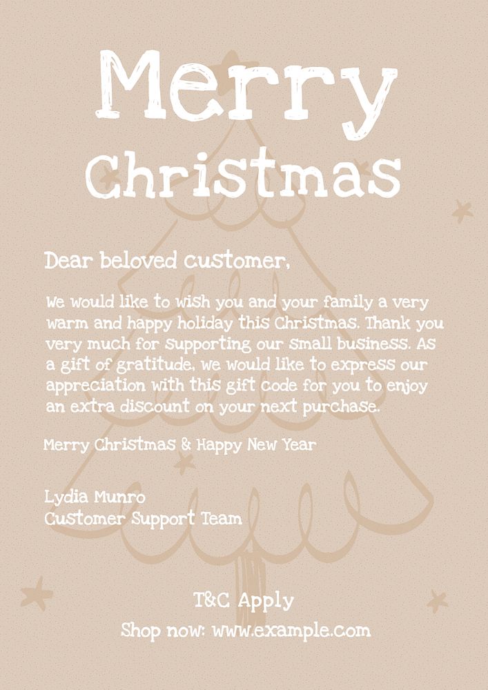 Merry Christmas poster template, editable text and design