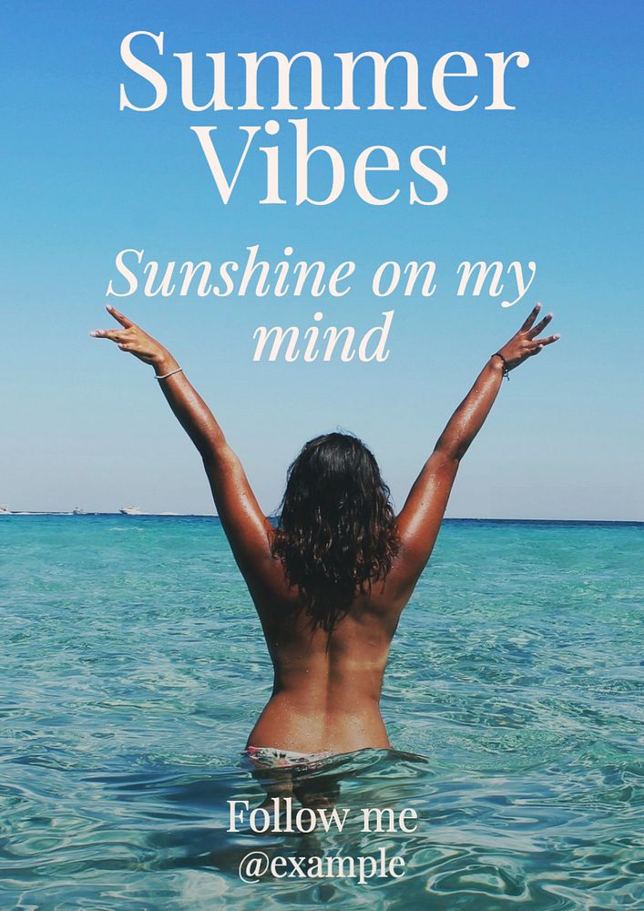 Summer vibes  poster template, editable text and design