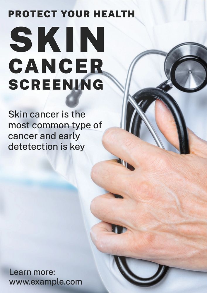 Skin cancer  poster template, editable text and design