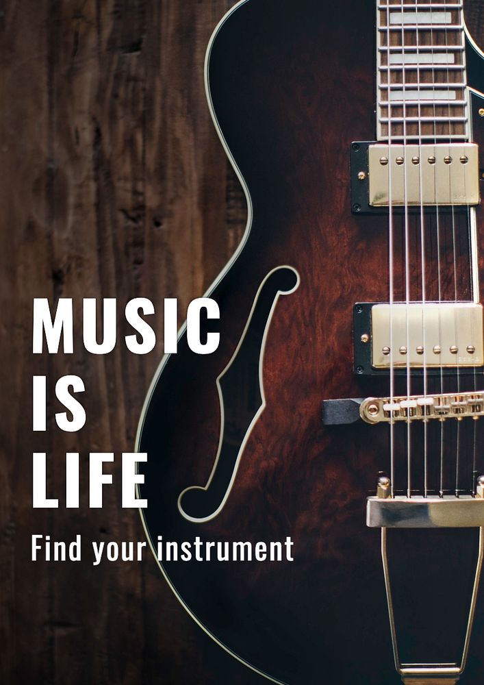 Music is life  poster template, editable text and design