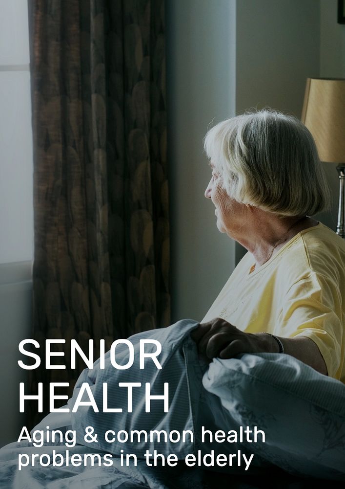 Senior health  poster template, editable text and design