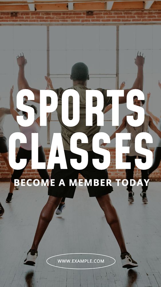 Sports classes  Instagram story template, editable text