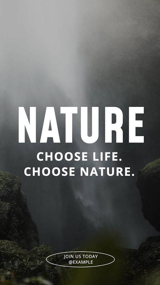 Choose nature  Instagram story template, editable text