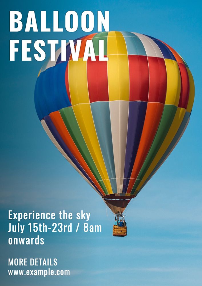 Balloon festival  poster template, editable text and design