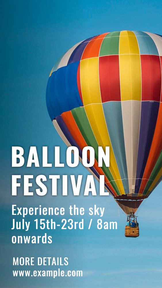 Balloon festival  Instagram story template, editable text