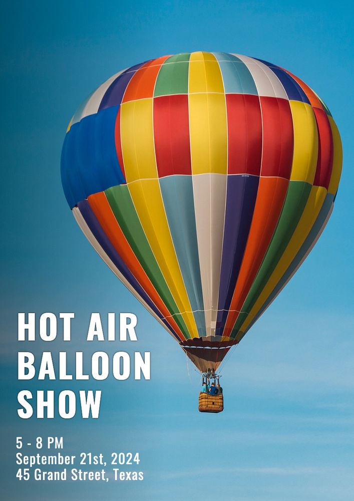 Balloon show  poster template, editable text and design