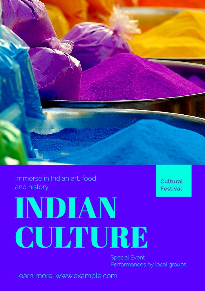 Indian culture poster template, editable text and design