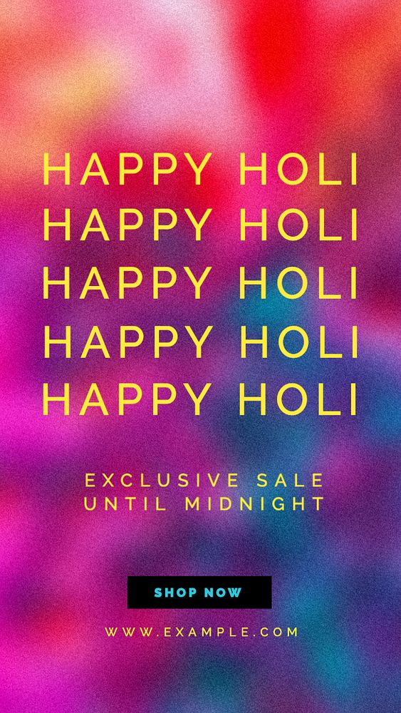 Happy holi sale Instagram story template, editable text