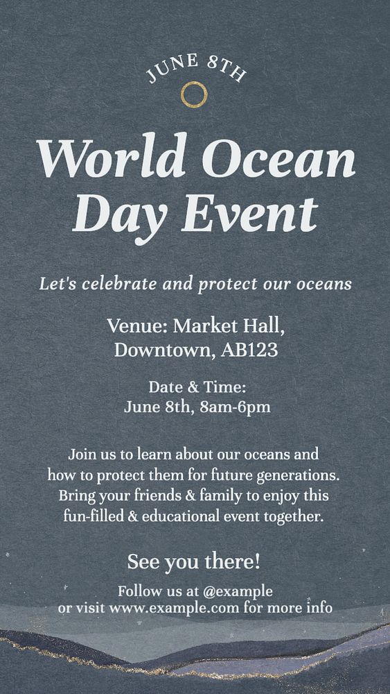 World ocean day Instagram story template, editable text