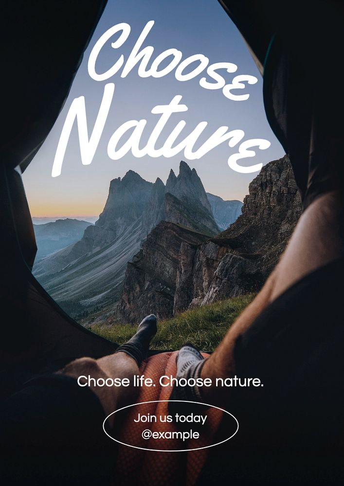 Choose nature  poster template, editable text and design