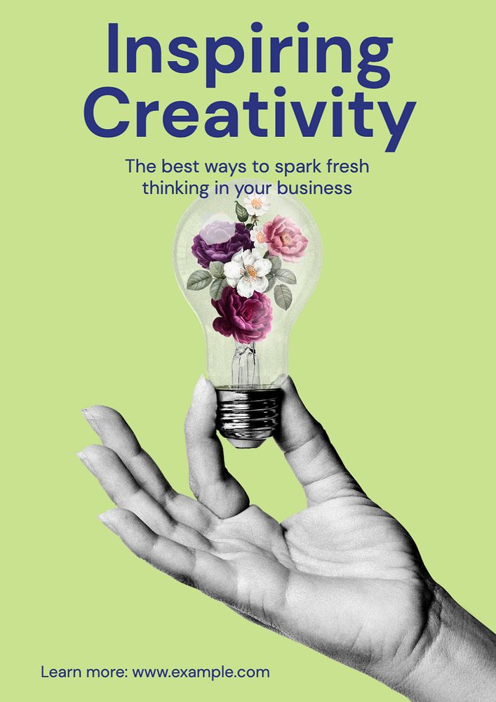 Inspring creativity poster template, editable text and design