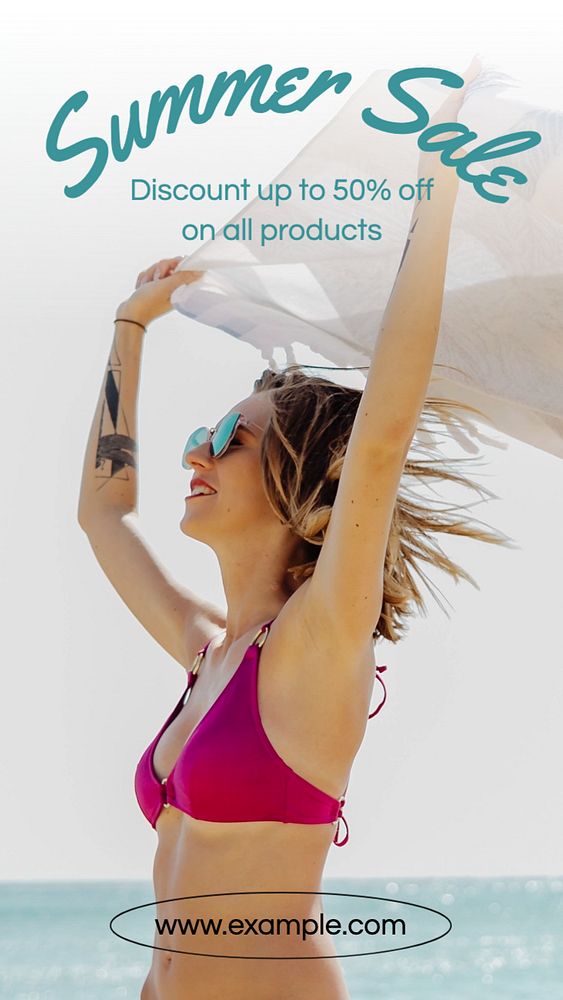 Summer sale  Instagram story template, editable text