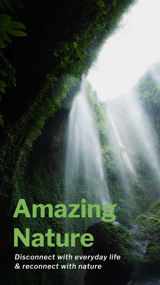 Amazing nature  Instagram story template, editable text