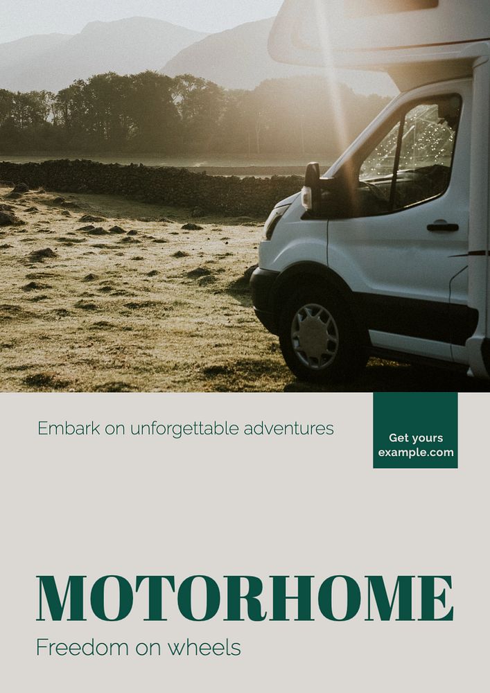 Motorhome  poster template, editable text and design