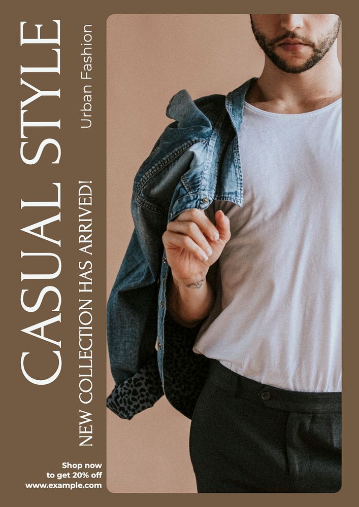 Casual fashion  poster template, editable text and design