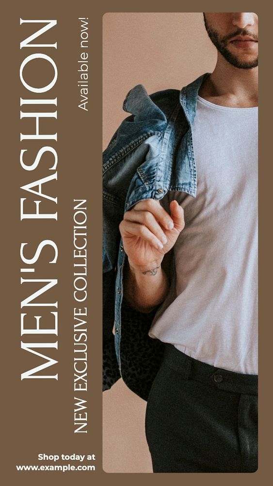 Men's fashion  Instagram story template, editable text