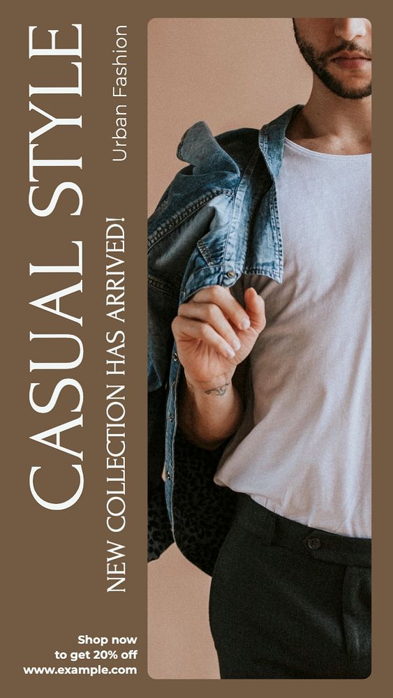 Casual fashion  Instagram story template, editable text