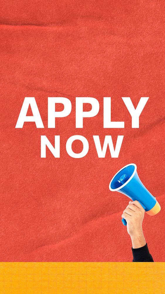 Apply now Instagram story template, editable text