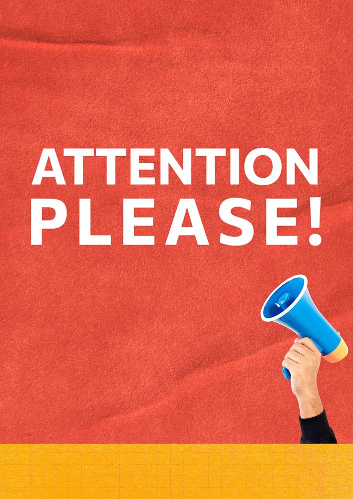 Attention please poster template, editable text and design