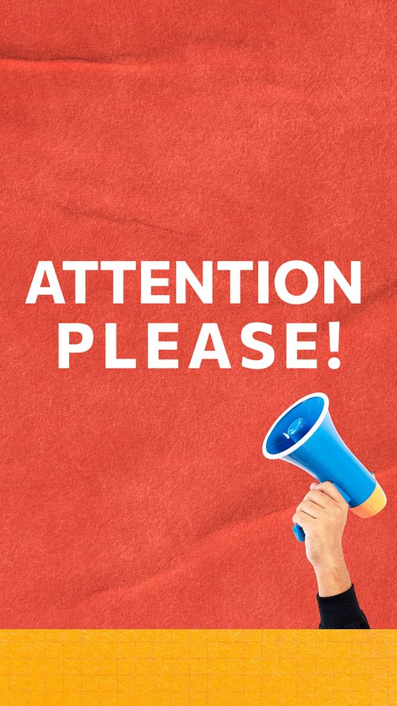 Attention please Instagram story template, editable text