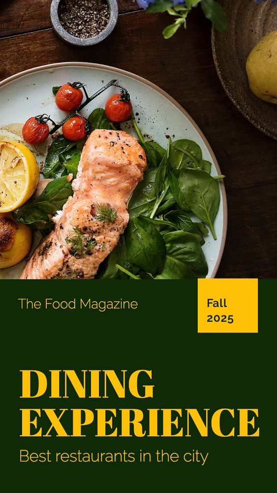 Dining experience  Instagram story template, editable text