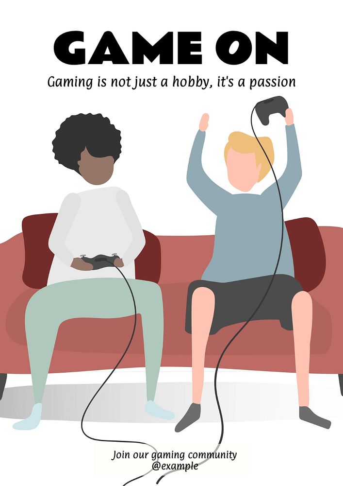 Video games poster template, editable text and design