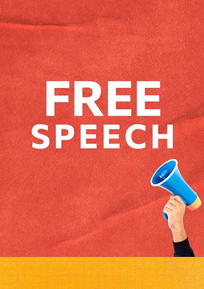 Free speech poster template, editable text and design