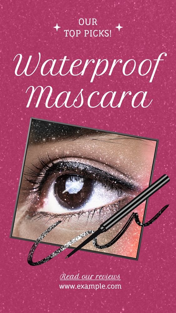 Waterproof mascara Instagram story template, editable text