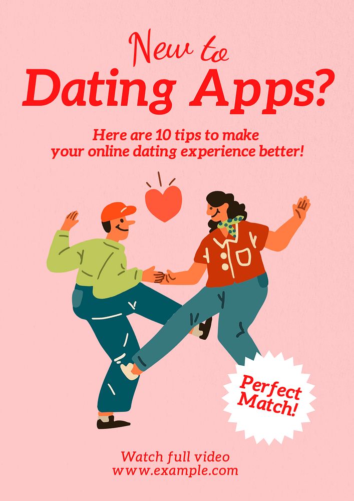 Dating tips  poster template, editable text and design