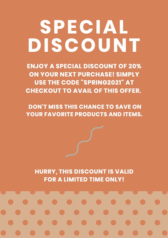 Special discount poster template, editable text and design