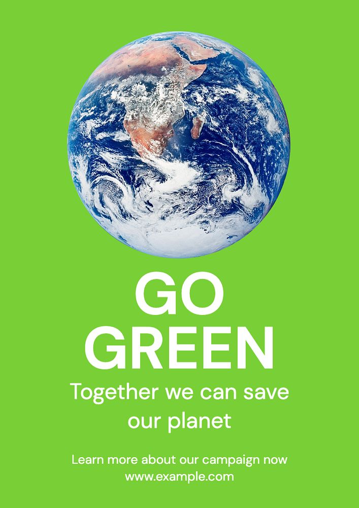 Go green  poster template, editable text and design