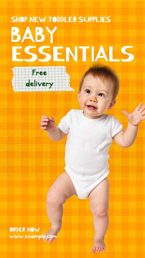 Baby essentials  Instagram story template, editable text