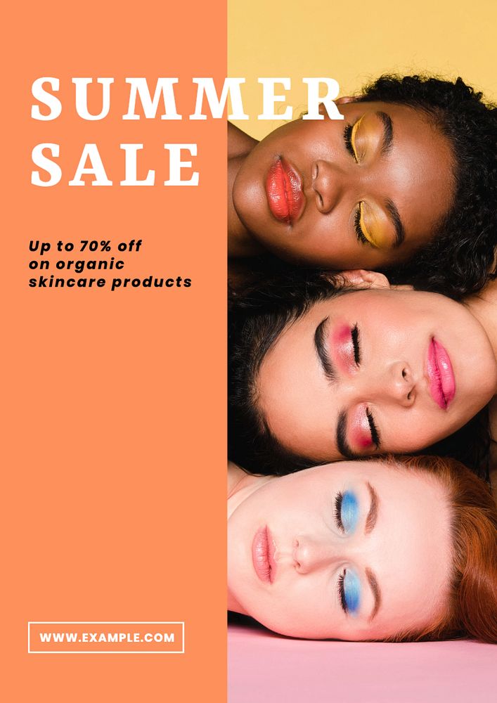 Summer sale  poster template, editable text and design