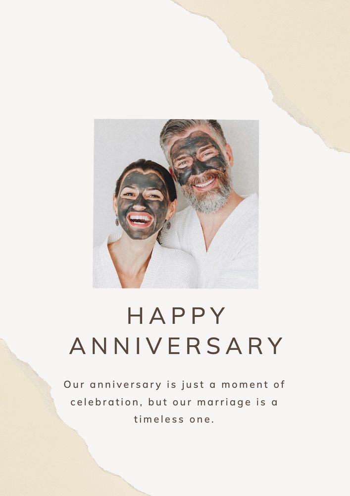 Happy anniversary  poster template, editable text and design