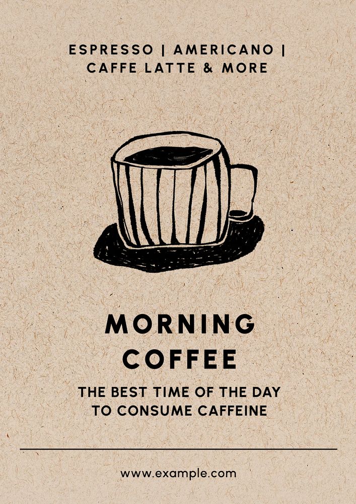 Morning coffee   poster template, editable text and design