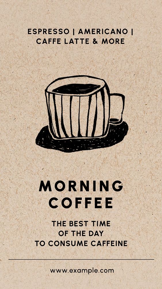 Morning coffee  Instagram story template, editable text