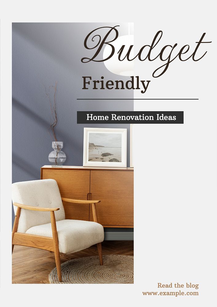 Budget friendly renovation  poster template, editable text and design