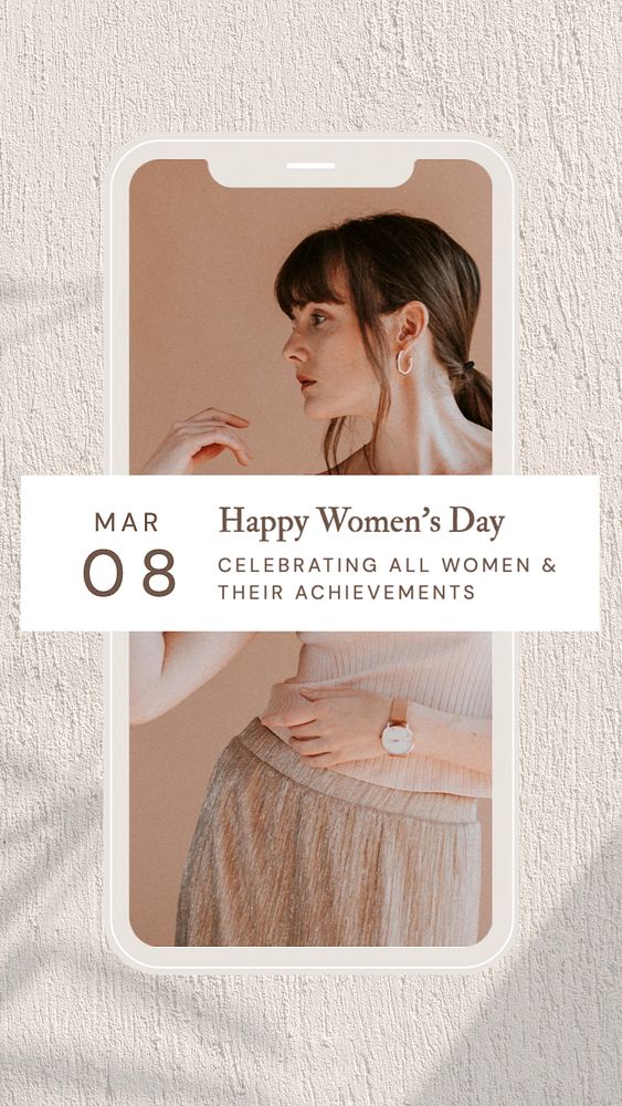 Women's day  Instagram story template, editable text