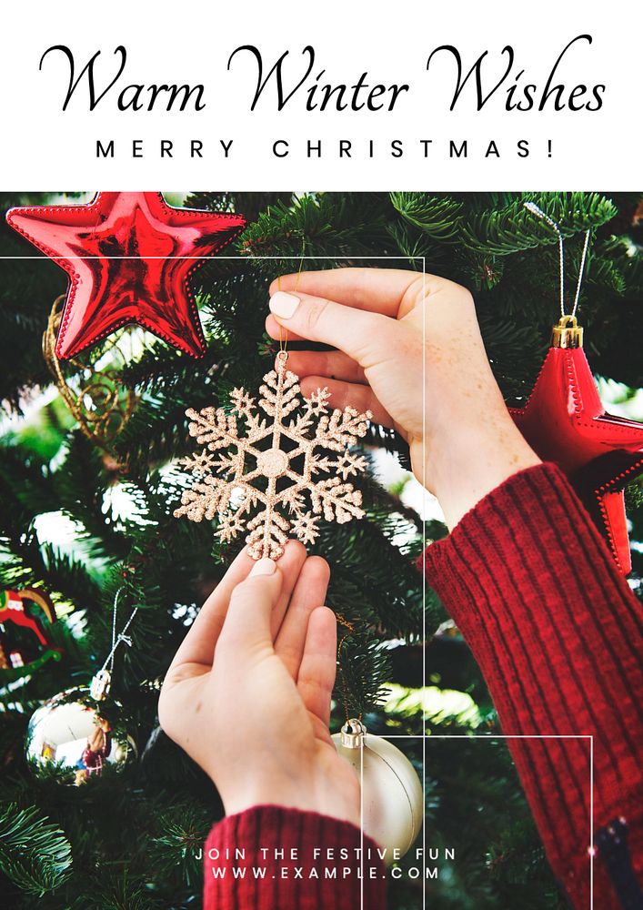 Merry christmas  poster template, editable text and design