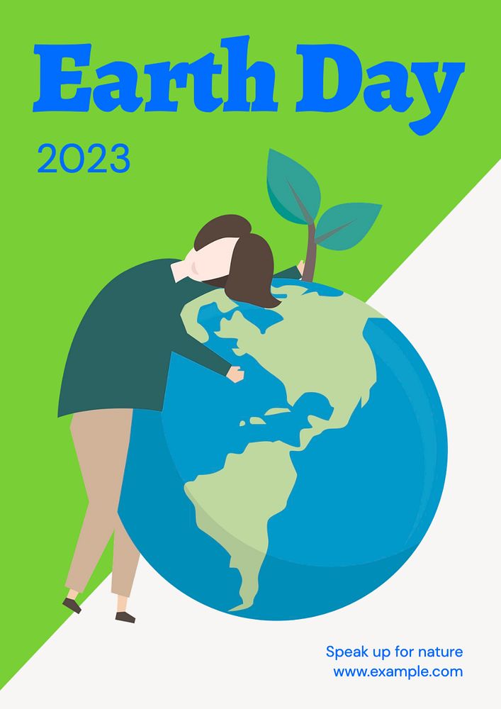 Earth day  poster template, editable text and design