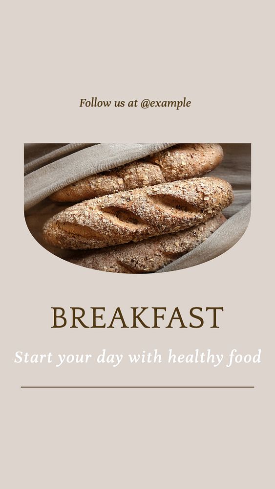 Breakfast  Instagram story template, editable text